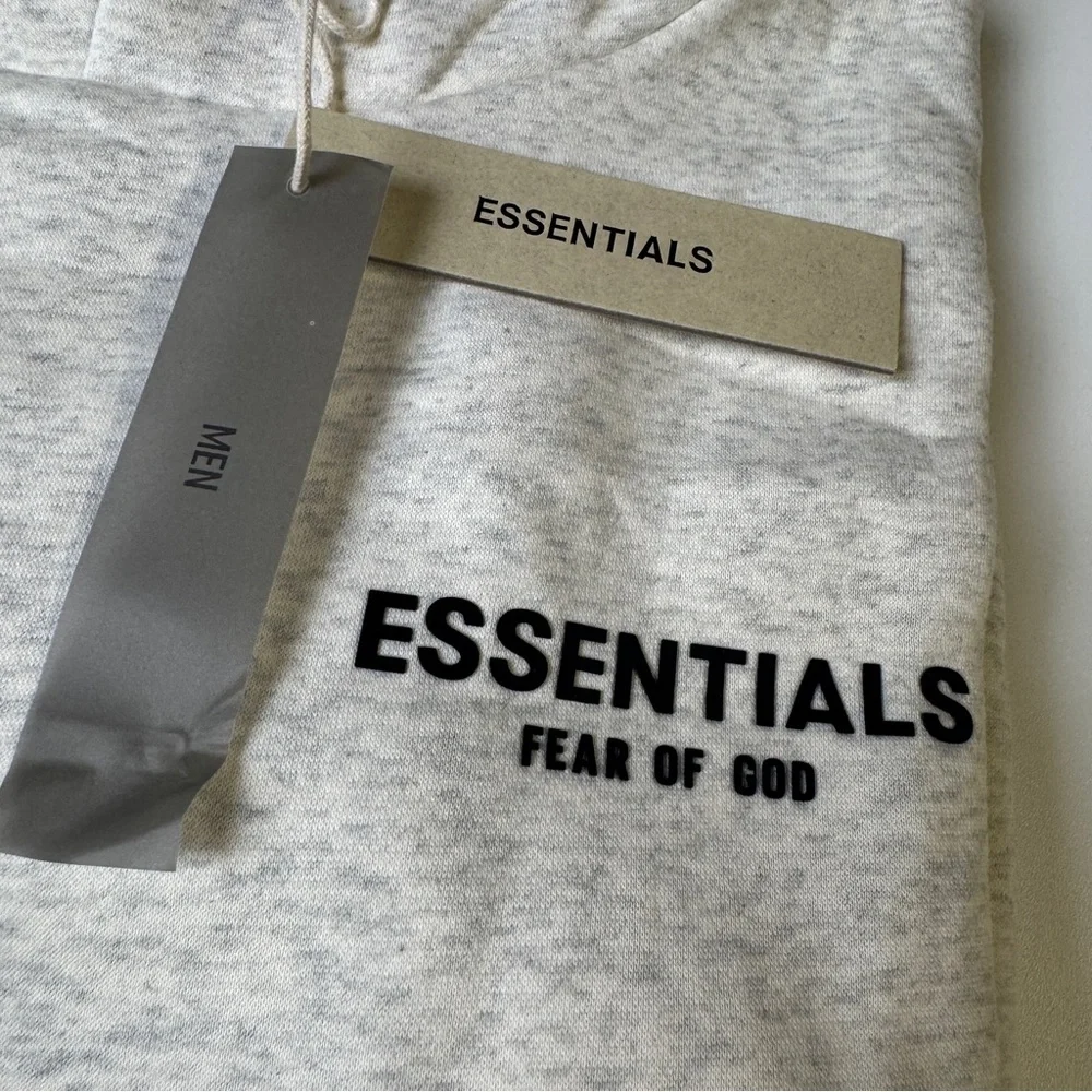 Fear of God Essentials Hoodie Light Gray Pullover Mens Womens Unisex - Picture 3 of 6